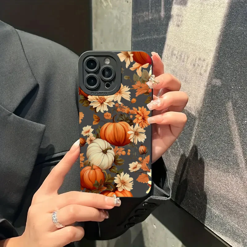 Maple Leaf Pumpkin Pattern Phone Case For iPhone 17 16 15 14 13 12 11 Pro Max 17 Air 16E XS X XR 7 8 Plus Shockproof Soft Cover - imagen 3