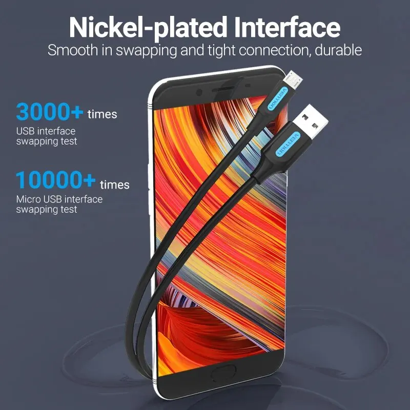 Vention Micro USB Cable 3A Fast Charging USB Data Cable Mobile Phone Charging Cable for Samsung HTC LG Android Tablet USB Wire - imagen 5