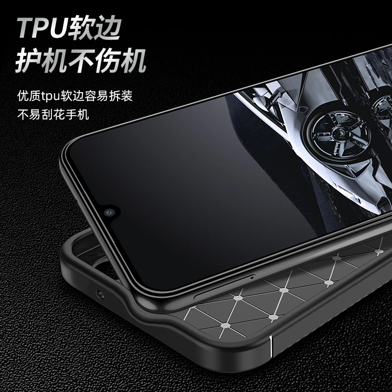 Funda lujosa con textura de fibra de carbono para Samsung Galaxy A17, funda de silicona para Samsung A17, funda protectora de goma TPU a prueba de golpes para Galaxy A17 - imagen 3
