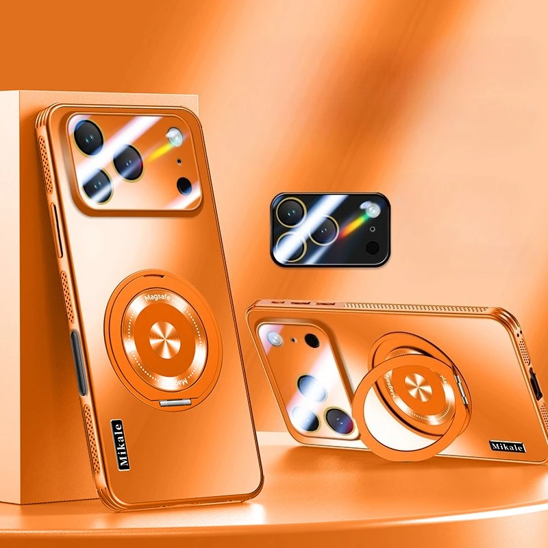 Para Iphone 17 Pro Max lente cámara película mate estuche rígido para Iphone Air 17pro Max magnético para Magsafe anillo soporte cubierta