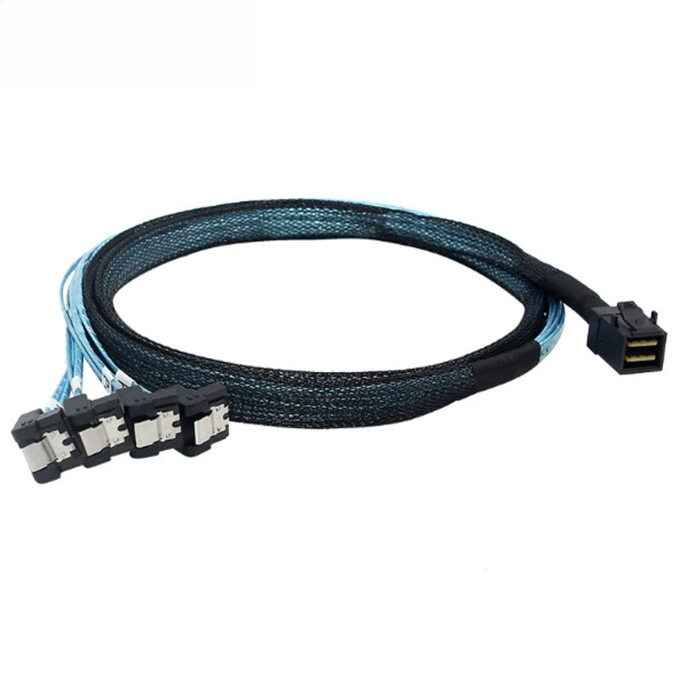 Cable de datos de disco duro de almacenamiento de servidor SATA Mini Sas Hd SFF-8643 a 4, 90 grados, longitud opcional, 0,5 M, 1M - imagen 4
