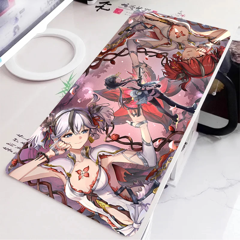 Alfombrilla de ratón Wuthering Waves Camellya, alfombrilla para ratón portátil, accesorios para juegos, alfombrilla para ratón, teclado, PC, gabinete de jugador, alfombrilla de escritorio rosa para niña - imagen 5