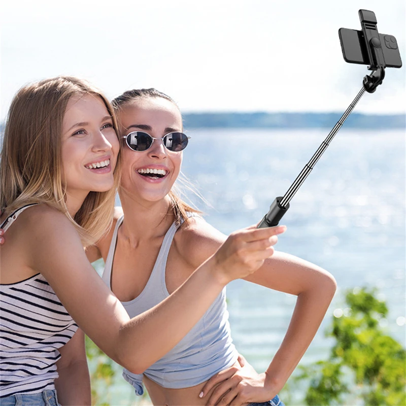 Con luz de relleno, rotación de 360 grados, palo de Selfie inalámbrico Bluetooth, trípode de obturador remoto para iphone, xiaomi, huawei, soporte para teléfono - imagen 3