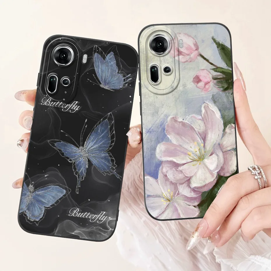 Funda protectora de teléfono para OPPO Reno11 5G Reno 11F 11 Pro, cubierta trasera de silicona suave pintada a la moda para OPPO Reno11F 11Pro 5G