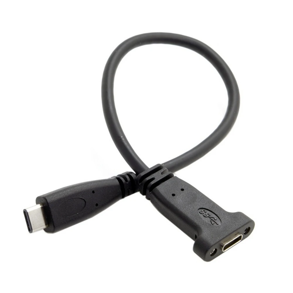 Cable USB-C USB 3.1 tipo C macho a hembra de 0,2 M con orificio para tornillo de montaje en panel 0,2 M - imagen 4