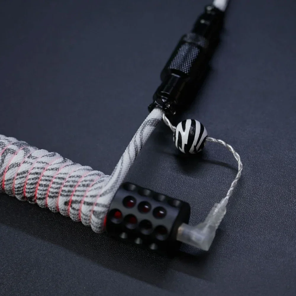 Cable en espiral en espiral personalizado para teclado, carrete de varilla de peso luminosa, Cable enchufable de aviación, compatible con eje magnético inductivo 8K 16K - imagen 5