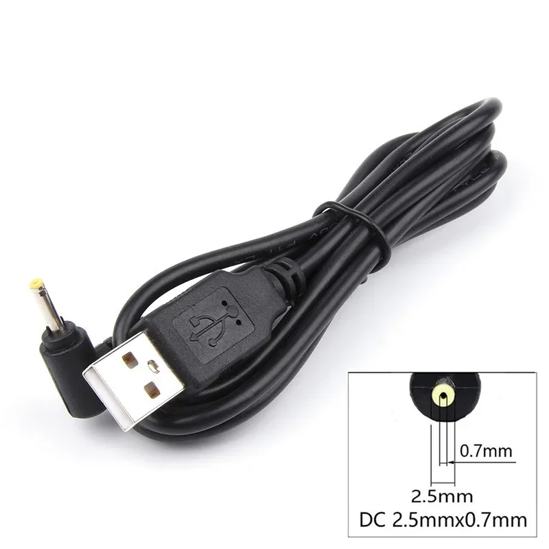 Adaptador de Cable de alimentación USB a DC, Conector de 2,5x0,7mm, 1M, 3 pies