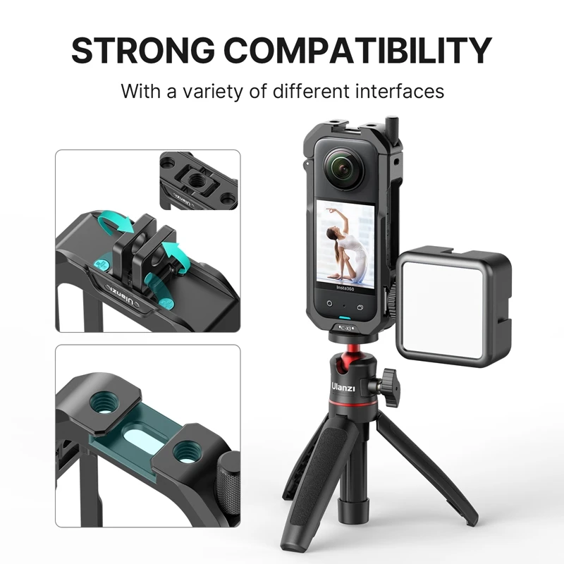 Ulanzi-funda de Metal para Insta360 X3, Carcasa protectora para el cuerpo, accesorios para insta360 X3 - imagen 4