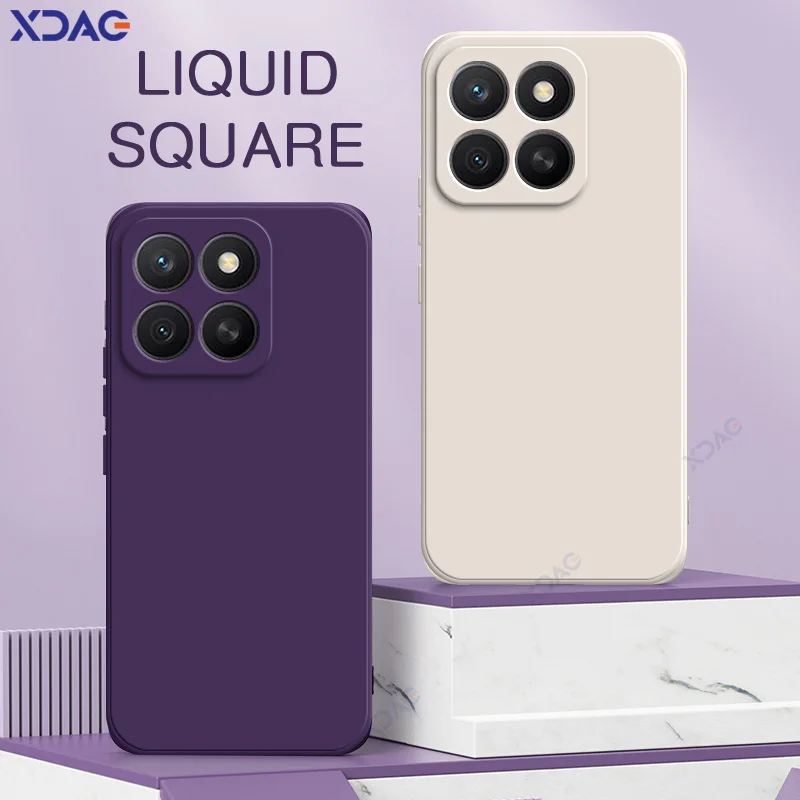 2025 fundas de lujo para teléfonos móviles de doble capa para Honor X8C protección de cámara HonorX8C armadura de silicona líquida cuadrada suave de moda - imagen 2