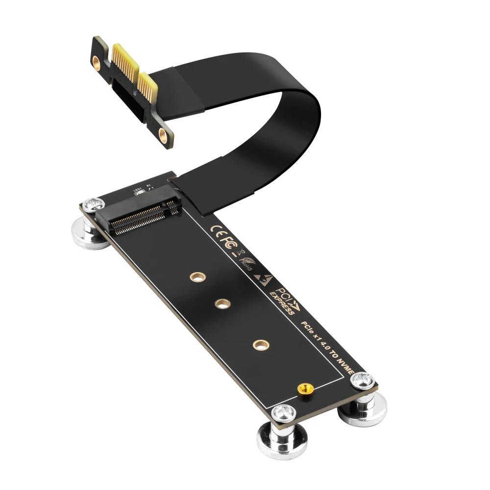 Tarjeta elevadora M.2 NVME a PCIe X1 X4 X8 X16, Cable de extensión PCI Express de ángulo recto de 10CM, M.2 NVMe SSD a X1, compatible con PC de escritorio - imagen 4