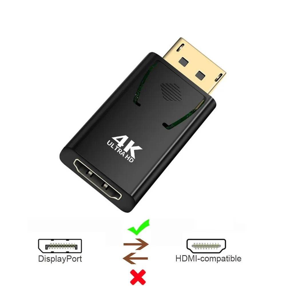 Adaptador Compatible con DisplayPort a HDMI 4K 1080P DP macho a hembra HD TV Cable de Audio y vídeo Compatible con HDMI para PC TV portátil - imagen 4