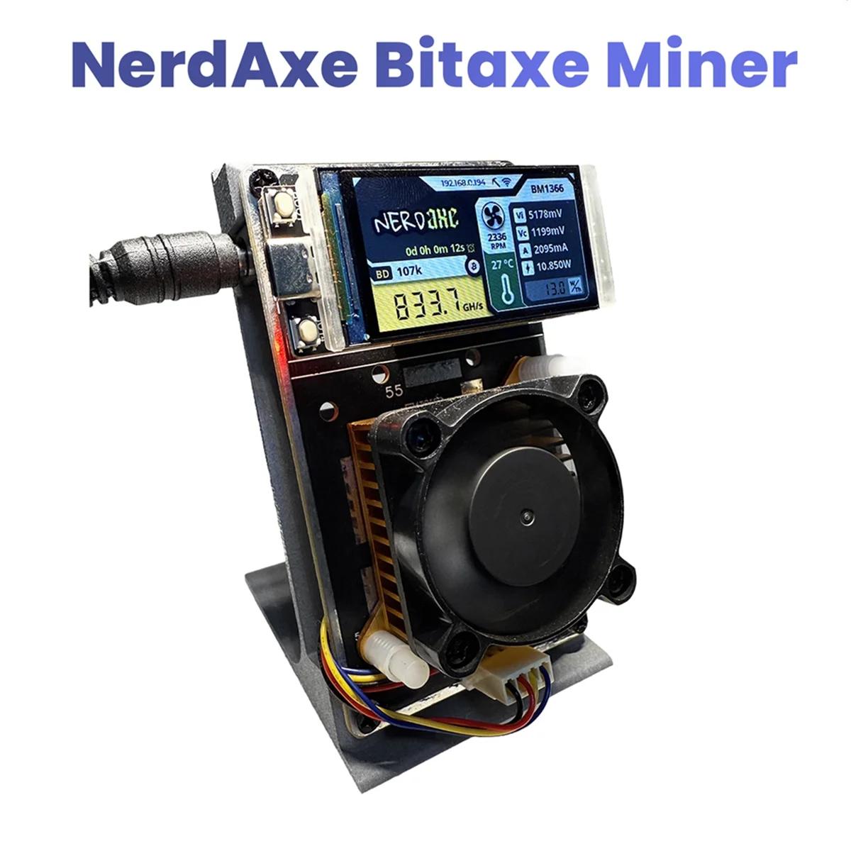 SuperDeals NerdAxe NerdMiner Miner Vertical 500Gh/S BM1366 Chip ASIC Unión BTC Miner Bitaxe Lotería Miner de minería Enchufe de la UE - imagen 4