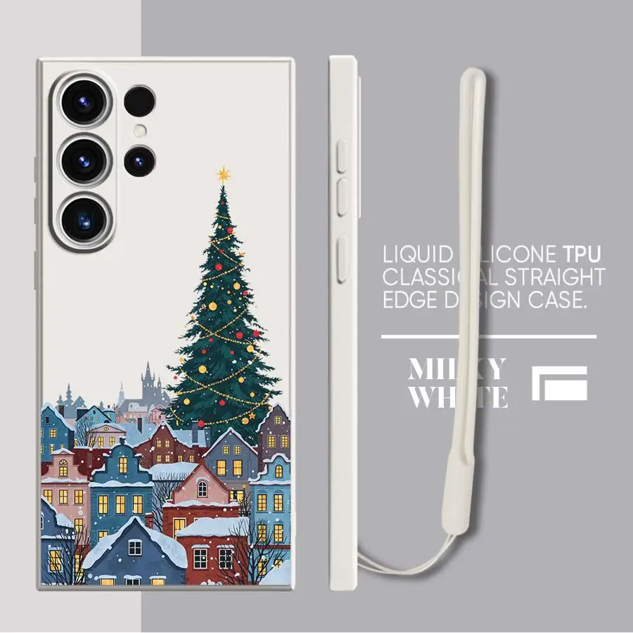 Funda navideña de Papá Noel para Samsung Galaxy S24 FE S22 Ultra S20 Note 20 10 Ultra S23 S25 Edge S21 Plus, funda suave - imagen 5