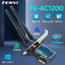 FENVI Adaptador WiFi 5 AC1200 PCI-E Dual Band Bluetooth 4.0