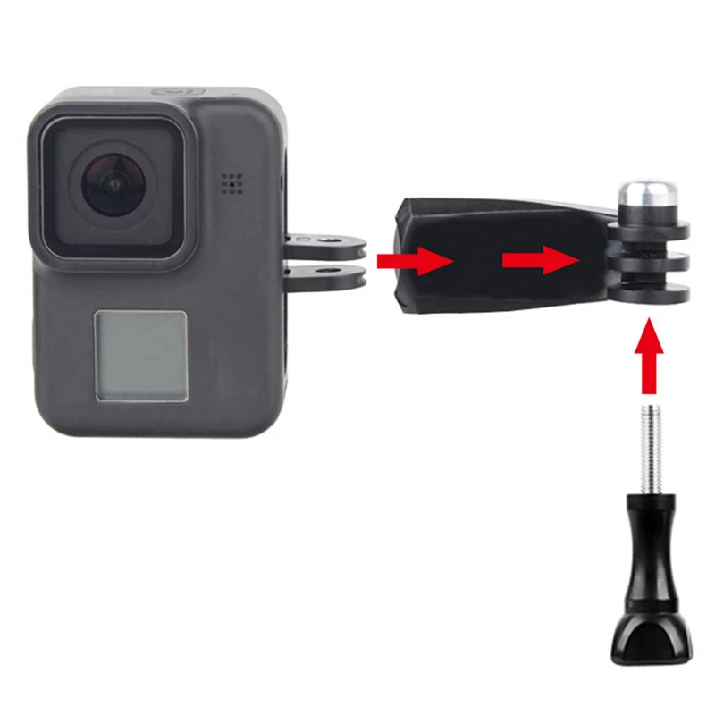 Adaptador de soporte Vertical Universal 360 para GoPro 11/10/9/8 para SJCAM soporte de montaje para casco de motocicleta accesorios de Cámara de Acción - imagen 2