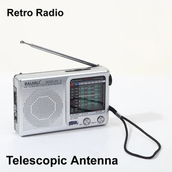 Radio Portátil Retro AM FM SW – Antena Telescópica y Altavoz