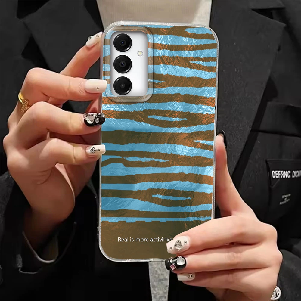  ﻿ Funda de teléfono Retro con rayas marrones para Samsung Galaxy A16 A55 A07 A17 A56 A36 A26 A53 A06 A14 A24 A34 A54 A15 A12 A22 - imagen 5