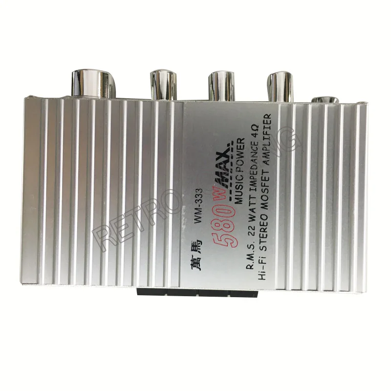 Amplificador WM333 de Audio estéreo HI-FI, cc 12V 2A, bricolaje, con Cable de Audio de potencia para máquina recreativa, piezas de armario de juegos - imagen 5