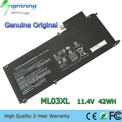 Nueva batería Original para ordenador portátil ML03XL 11,4 V 42Wh para HP Spectre x2 PC desmontable 12 HSTNN-IB7D 814277-005