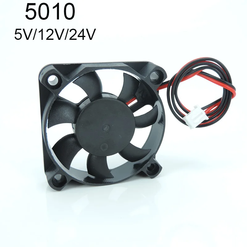 DC 5010 5V/12V/24V ordenador CPU Cooler Mini ventilador de refrigeración 50MM pequeño ventilador de escape para impresora 3D 2 pines 50x50x10mm H2 - imagen 2