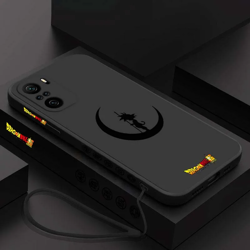 D-Dragon Ball Anime Son Goku arte para Xiaomi Redmi Note 14 13 12 11 10 9 8 Pro Plus 4G 5G cubierta de la caja del teléfono de cuerda izquierda líquida - imagen 3