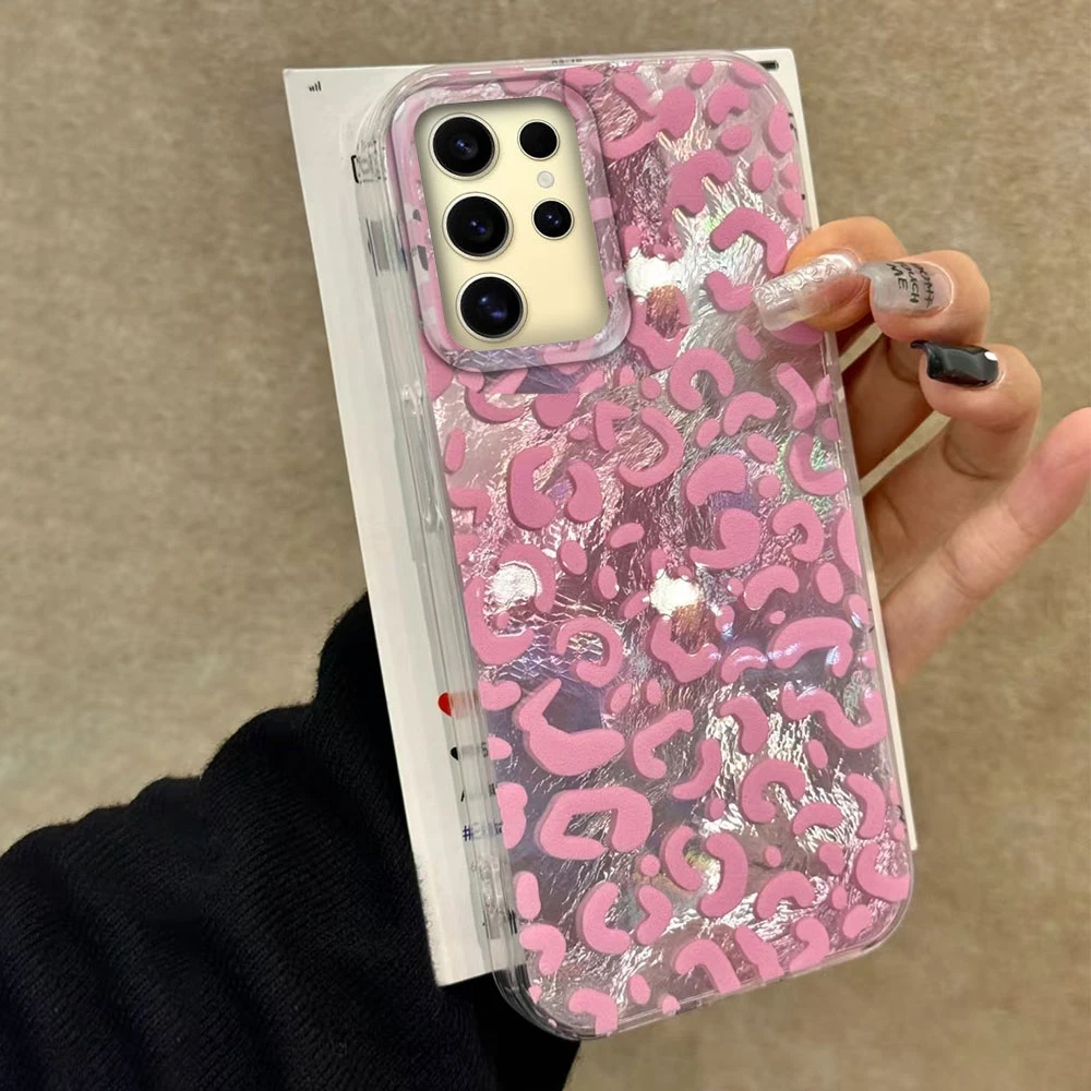 Funda de teléfono Vintage con estampado de leopardo rosa para niñas y mujeres para Samsung Galaxy S25 Edge S24 S23 S22 S21 S20 FE Plus Ultra contraportada - imagen 3