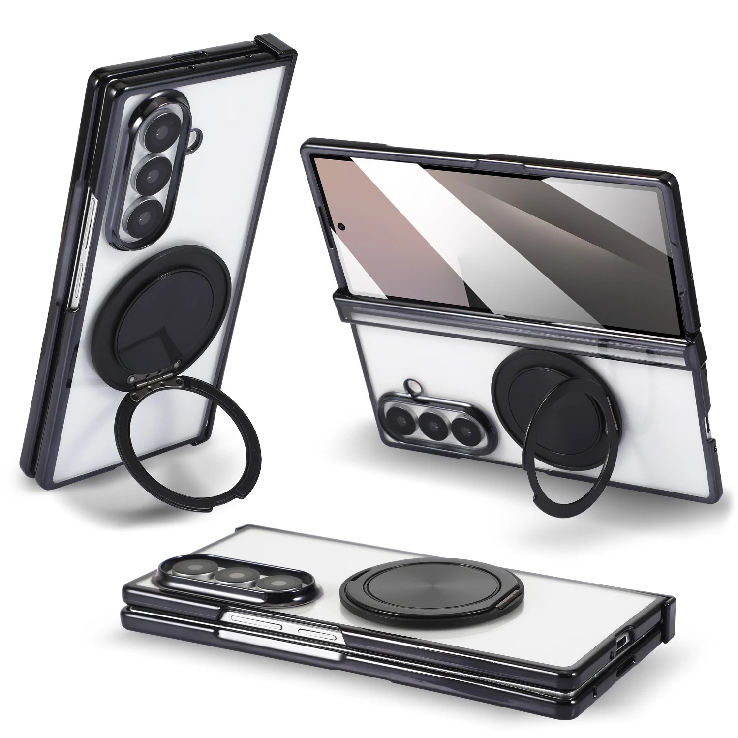 Para Samsung Galaxy Z Fold 7 funda dura de PC con soporte funda protectora trasera magnética para Samsung Z Fold7 carcasa de teléfono