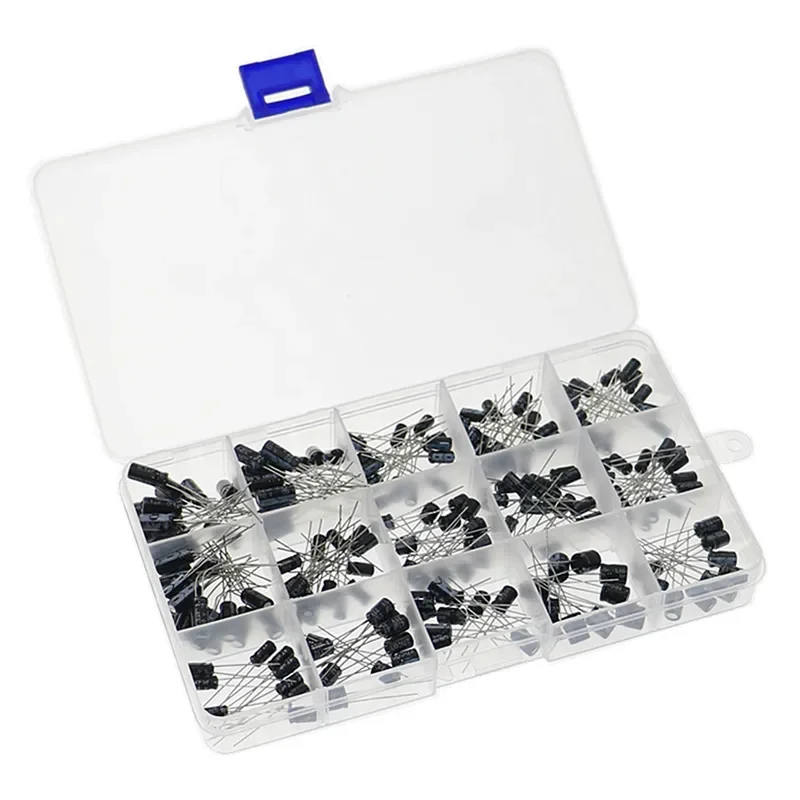 200 Uds 15 valores 0,1 uF 0,22 uF 0,47 uF 1uF 2,2 uF 10uF 33uF 47uF 100uF 220uF 10V 16V 25V 50V Kit surtido de condensadores electrolíticos - imagen 4
