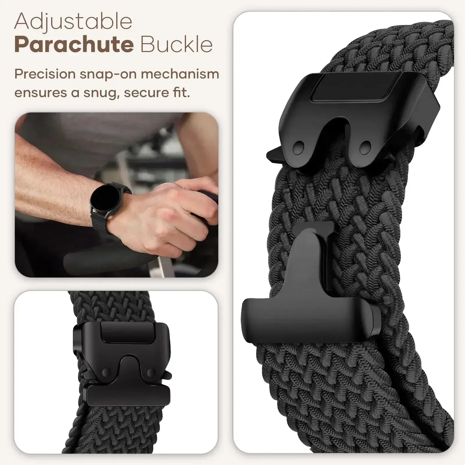 Correa Solo trenzada de paracaídas para CMF de Nothing Watch Pro 2, correa de nailon de 22mm, banda deportiva colorida para CMF Watch Pro 2 - imagen 4