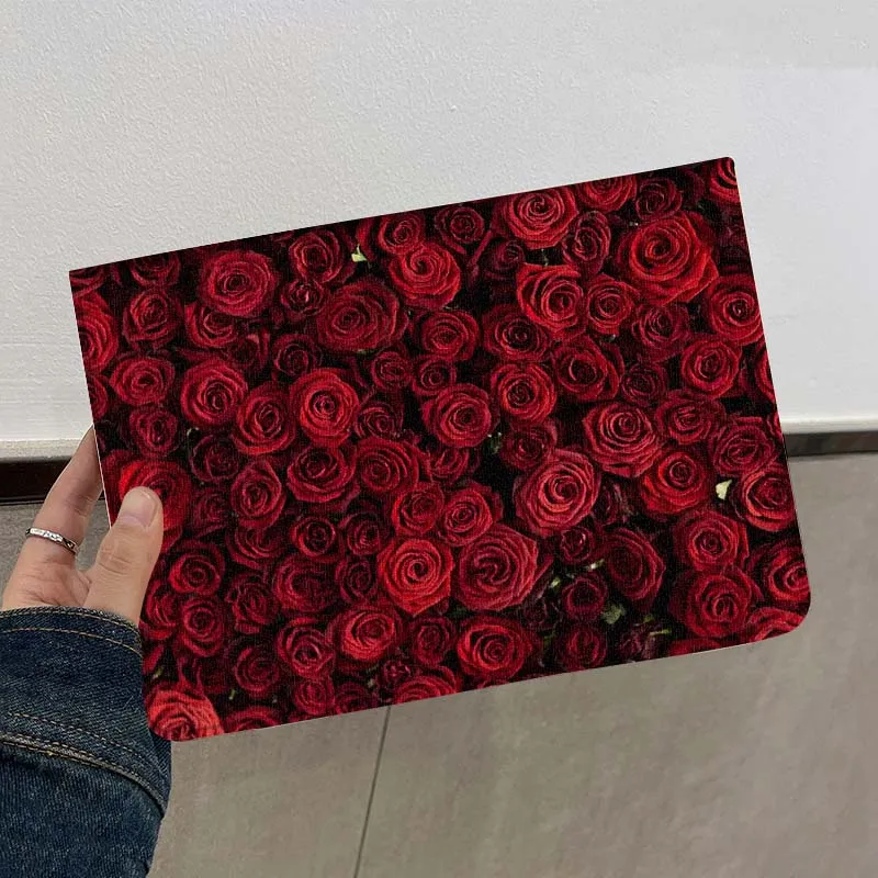 Funda fresca de rosas rojas artísticas para Lenovo Xiaoxin Pad Pro Tab M10 K10 Plus 3. ° Y700 Gen 11 11,2 11,5 12,7 8,8 pulgadas - imagen 3