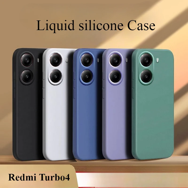 Funda para POCO X7 Pro Redmi Turbo4 silicona suave borde recto Simple Scrub Color sólido cubierta a prueba de golpes para Redmi Turbo4