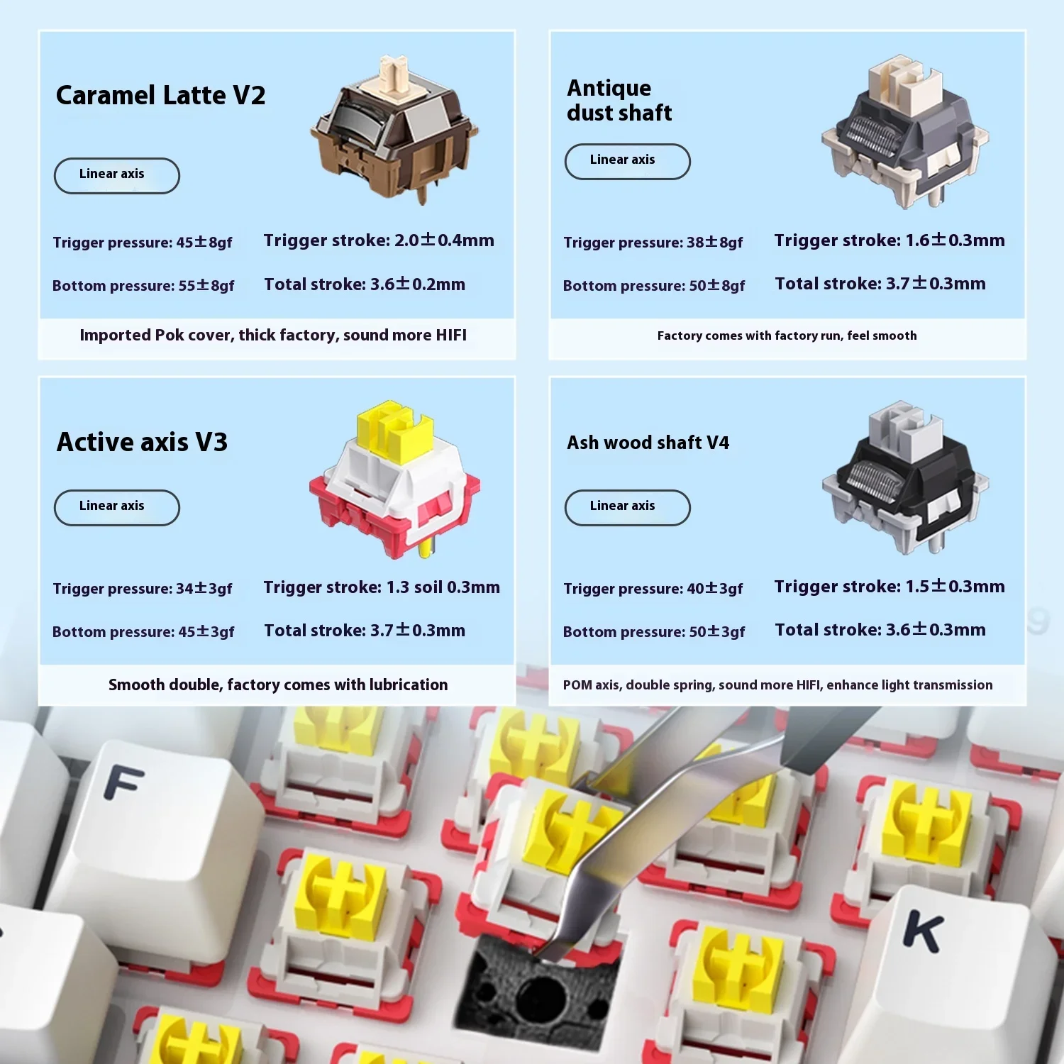 AULA-Teclado mecánico inalámbrico S98 PRO para videojuegos, dispositivo con cable, Bluetooth 2,4G, RGB, Hotswap, sin contacto - imagen 5