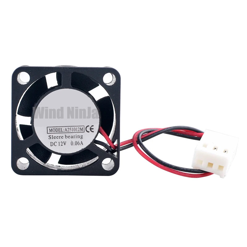 A251012M 25mm Micro ventilador de refrigeración 2,5 cm 25x25x10mm DC12V 0.06A silencioso ventilador de placa base de enrutador de 2 pines para refrigeración electrónica - imagen 3