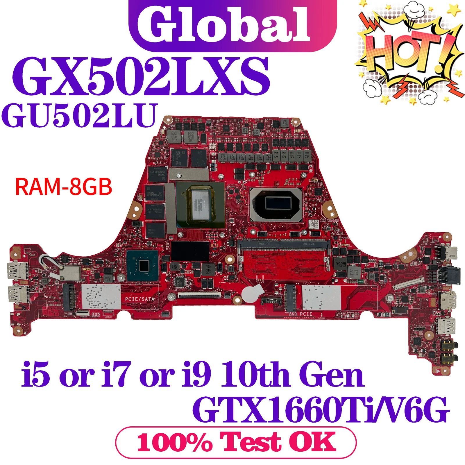 Placa base GX502LXS GU502LV GU502LU GU502LW GX502LWS GX502L GU502L para placa base de ordenador portátil ASUS i5 i7 i9 10. a generación - imagen 2