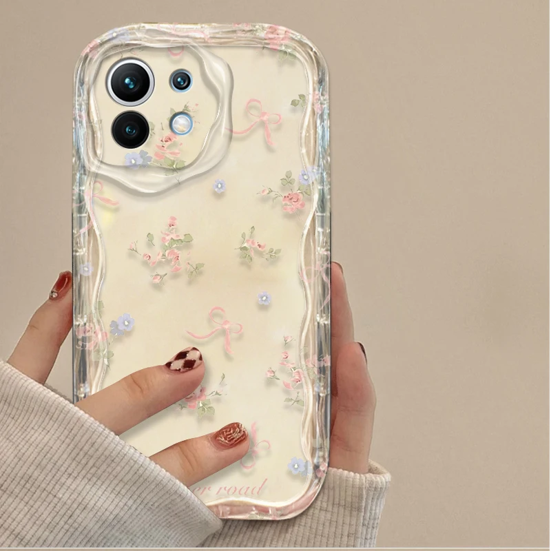 Funda transparente Simple con forma de rosa y flor para Xiaomi 14T 13T 12T 13 12 11 11i Lite 5G 10T POCO X5 X6 Pro X3 NFC X4 GT F3 F4 F5 F6 M6 M5S C65 - imagen 3