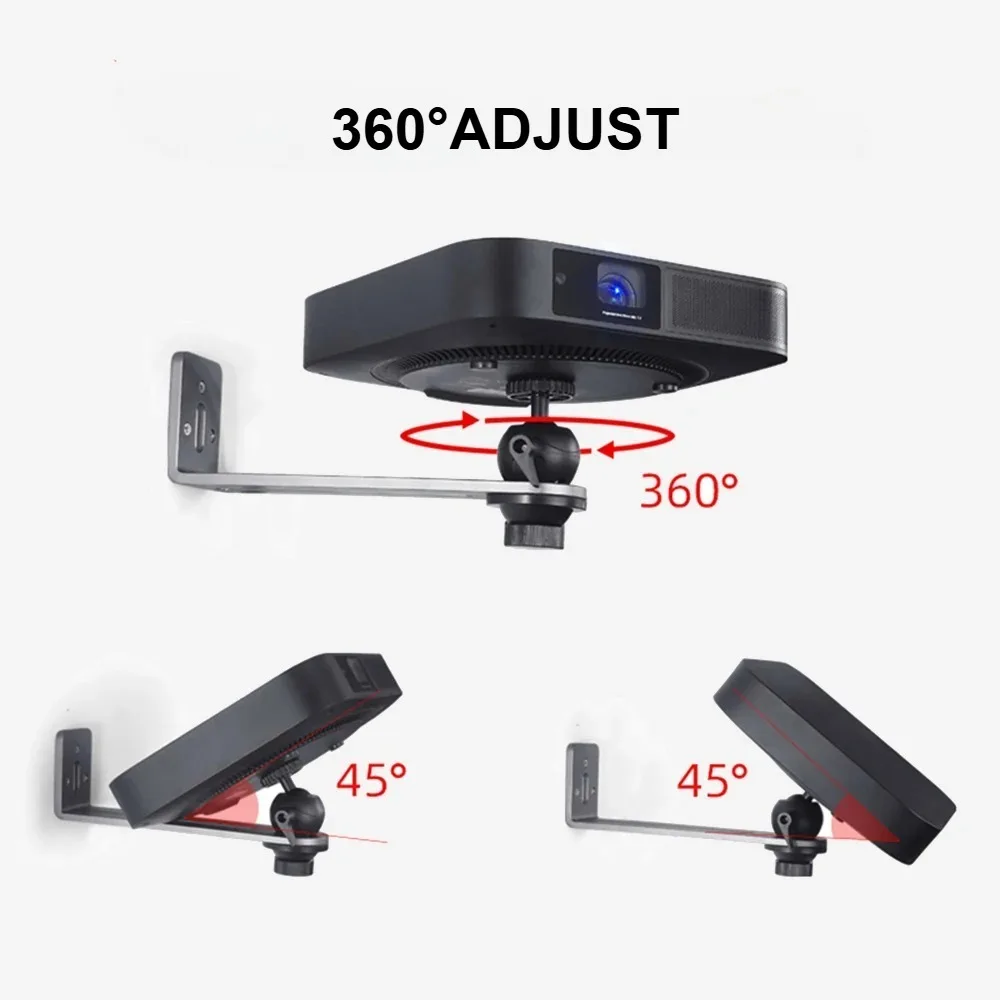 Soporte para proyector portátil 360 °   Soporte de montaje en pared giratorio, tornillo Universal 1/4 para soporte de proyector XGIMI JMGO Dangbei - imagen 2