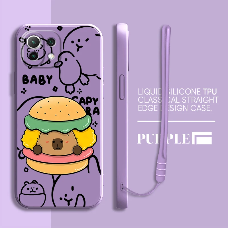 Funda de teléfono suave para Xiaomi Mi 10T 11T 12T Pro 11 12 Lite 13 dibujos animados pareja hamburguesa - imagen 2