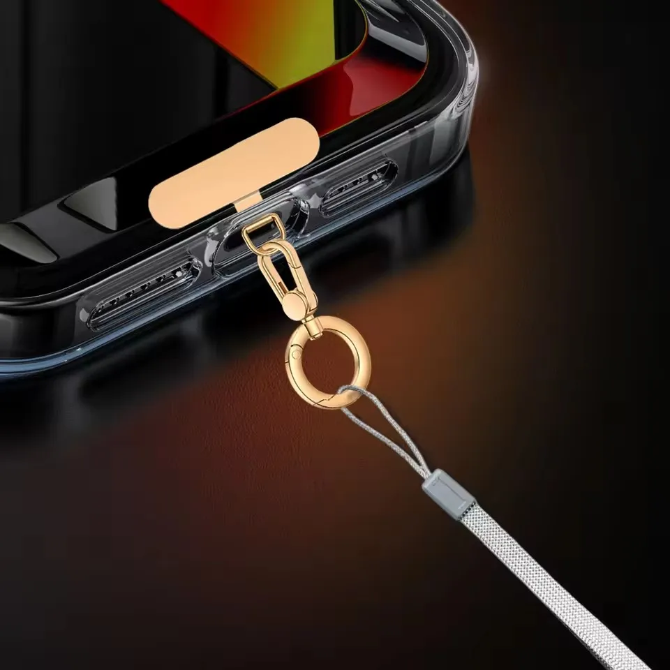 Pestaña de sujeción de teléfono de acero giratoria 360, gancho colgante, junta de parche de Metal, cordón para teléfono móvil, conector de seguridad, pieza, Clip de soporte de anillo - imagen 5