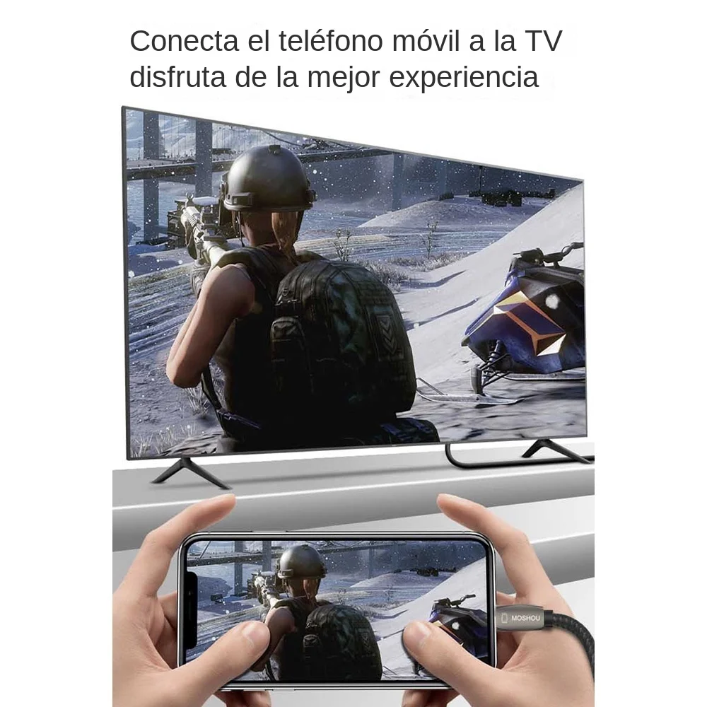 MOSHOU-Cable USB tipo C a HDMI, convertidor Thunderbolt 3 para Macbook y Samsung, 8K, 60Hz, 4K, 120Hz, USB-C - imagen 5