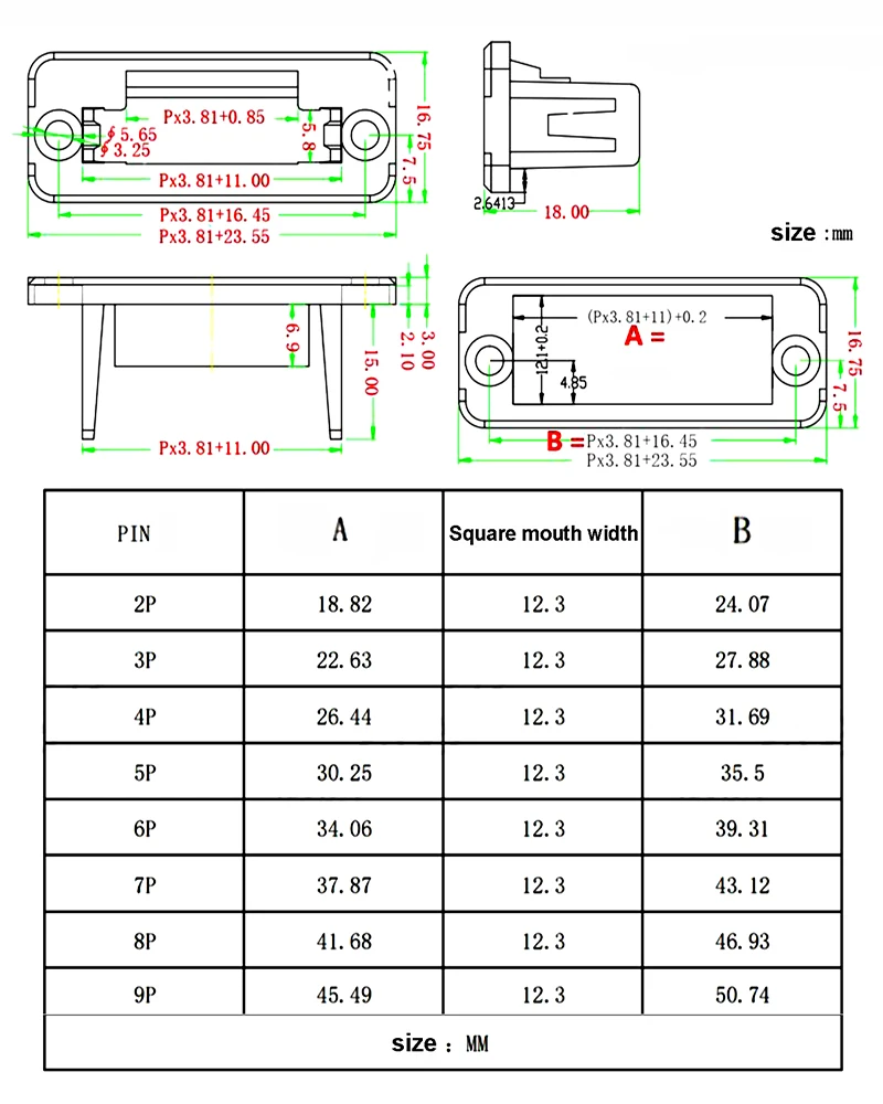50 juegos 15EDGWC paso 3,81mm 2P/3P/4P/5P/6P/8P/9P conector de bloque de terminales enchufable JM15EDGKM paso de 3,81mm - imagen 4