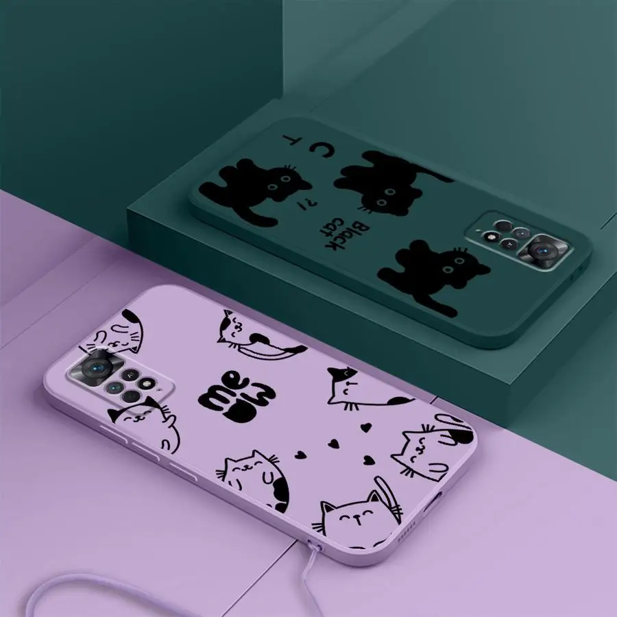 Funda de teléfono con bonito gato para Xiaomi Redmi Note 13 12 ProPlus 11s 10Lite 10 14 Pro Plus 10 11 Pro 12s, funda suave - imagen 3