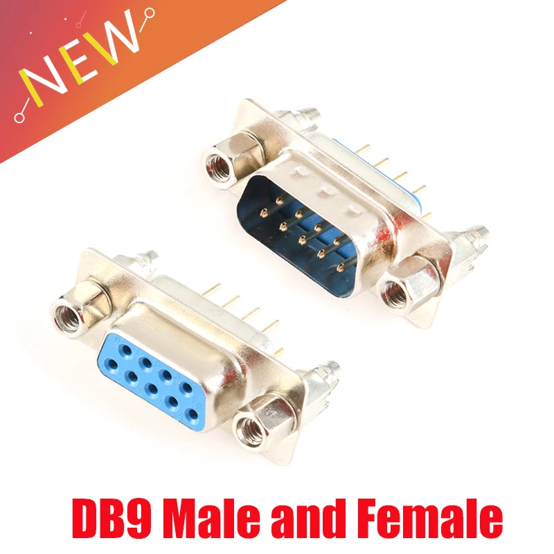5 pares DB9 macho y hembra RS232 9 Pin cable soldadura puerto serie conectores de enchufe