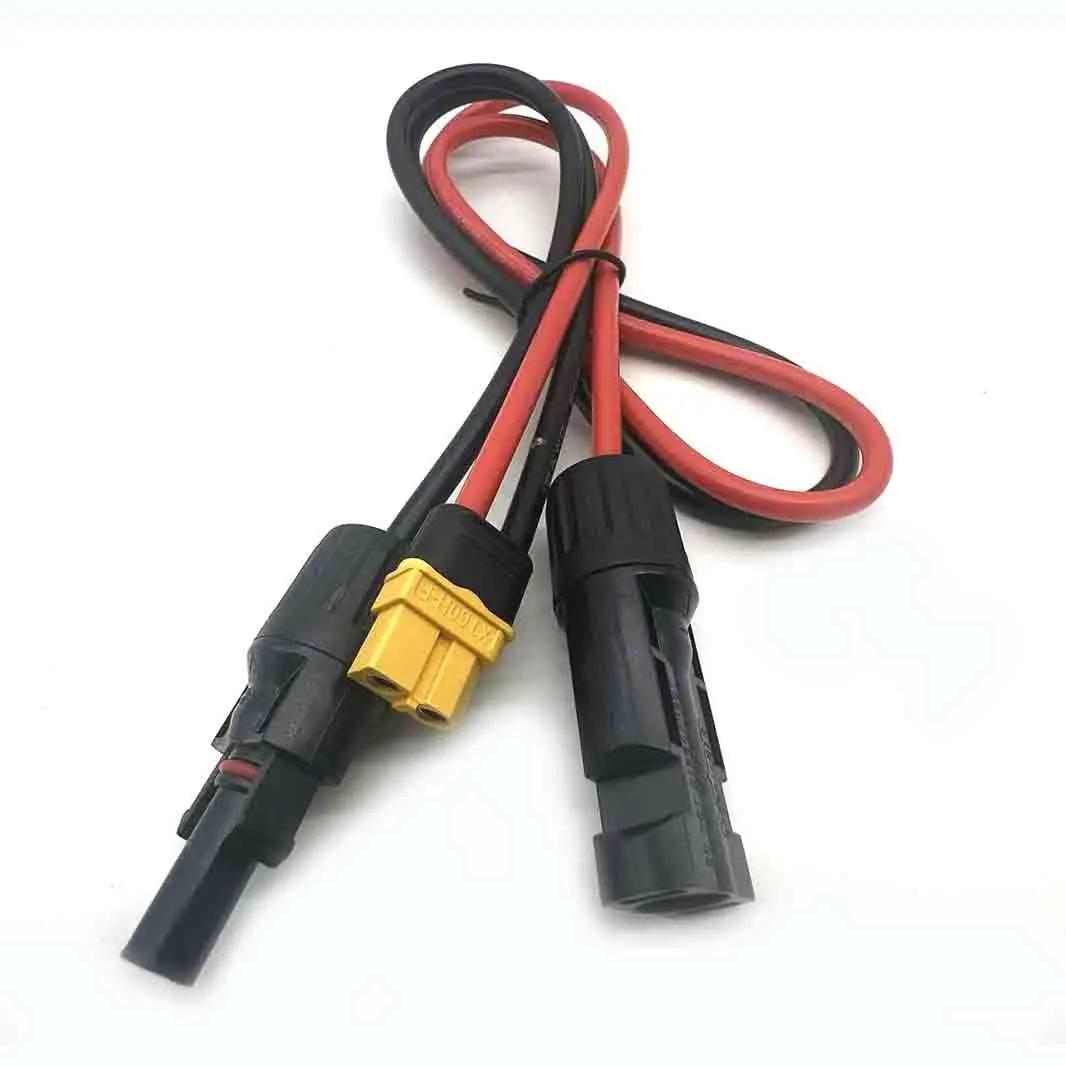 Câble d'extension de panneau solaire automobile XT60 vers connecteur solaire No.12, câble de chargement en cuivre étamé en silicium souple, 5 pièces - imagen 4