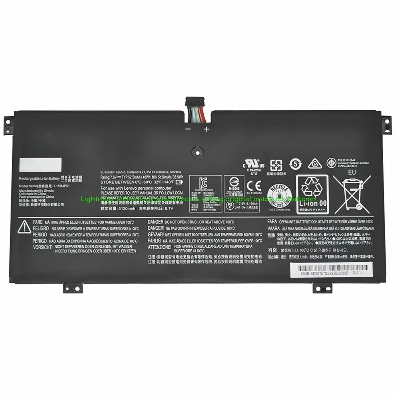 2025 Año Original y genuino L15M4PC1 7,6 V 40Wh batería de portátil para Lenovo Yoga 710-11IKB 710-11ISK 5B10K90801 L15L4PC1 - imagen 3