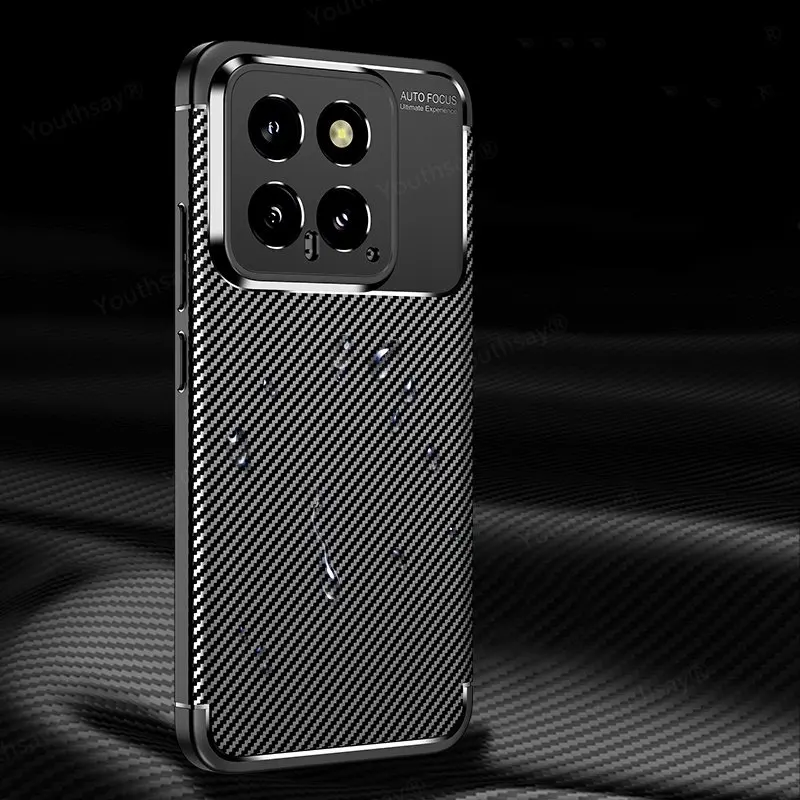 Funda de negocios de lujo para Xiaomi 14, carcasa protectora de TPU suave, parachoques de teléfono para Xiaomi Mi 14 - imagen 3