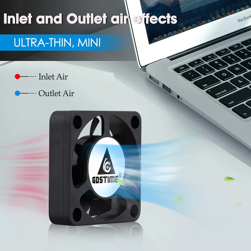 Gdstime-Mini ventilador de refrigeración sin escobillas, 2 piezas, 3cm, 30mm x 30mm x 7mm, cc 5V, 12V, 30x7mm, 2 pines, 30mm x 7mm, 30x30mm, manga 2,0 - imagen 5