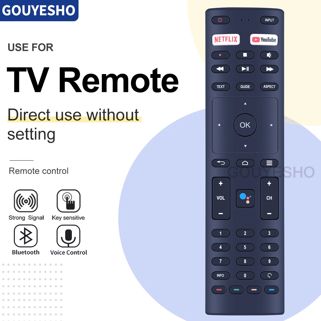 Mando a distancia por voz para Konka, mando a distancia para TV inteligente, 32H31A, 40H33A, 43U55A, 50Q75A, ANAM, JVC, AV-H323115A, RC-N2409, blaupunkt, RM-C3416 - imagen 2