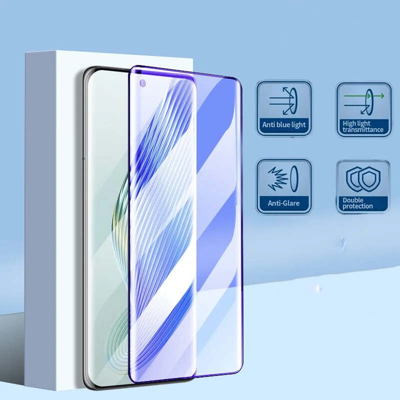Vidrio templado curvo 3D para Huawei Honor Magic 5 Pro, Protector de pantalla para Magic5 Magic 5Pro, cristal transparente Anti luz azul