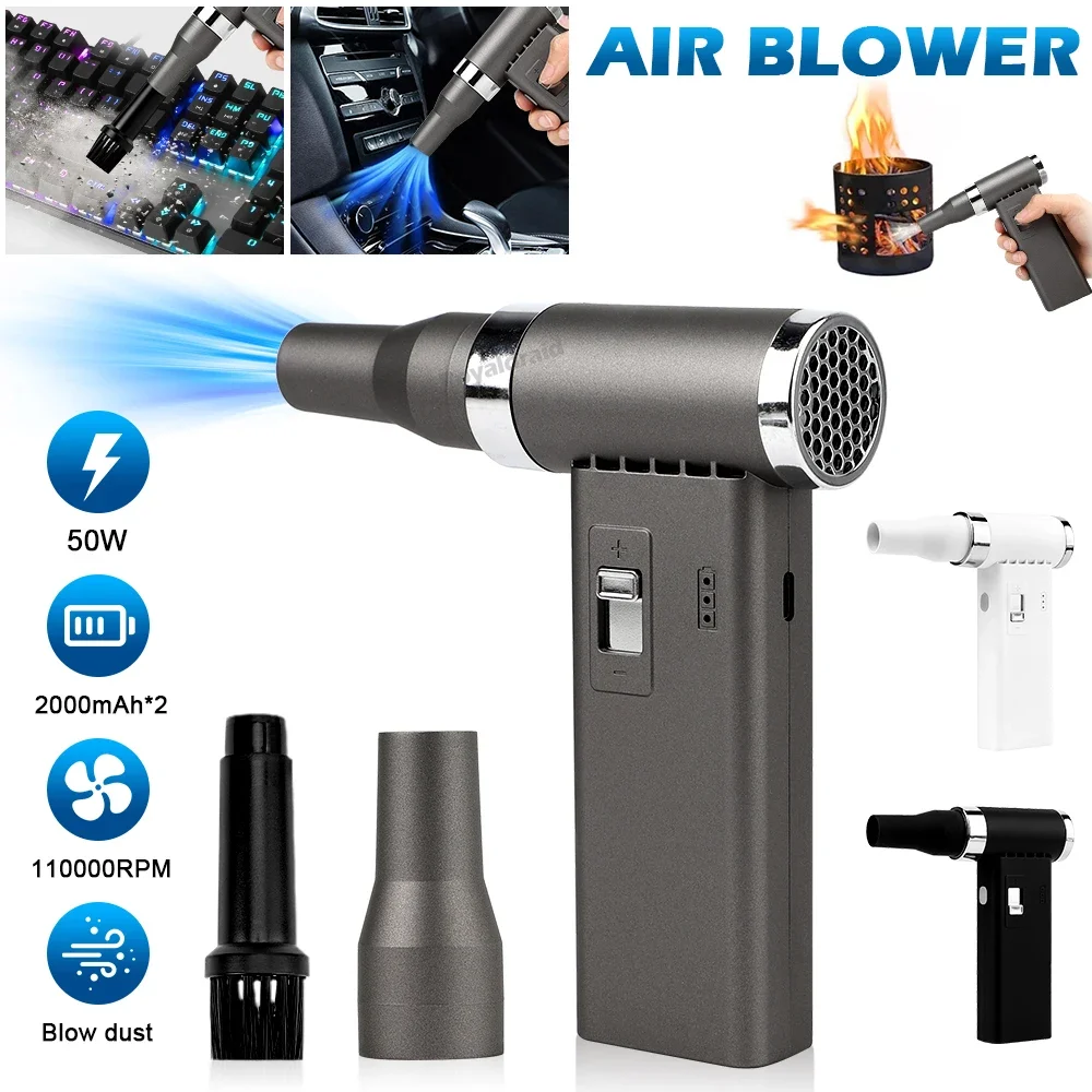 110000   RPM-espolador de aire multifunción, limpiador potente portátil inalámbrico, secador de pelo de alta velocidad para interruptor NS/Xbox/PS4/PS5 - imagen 4