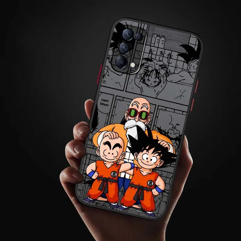 D-Dragon Ball Master Roshi funda para OPPO A96 A78 A74 A72 A58 A53 Reno 10 8 7 6 Lite 5G funda de teléfono translúcida esmerilada - imagen 5